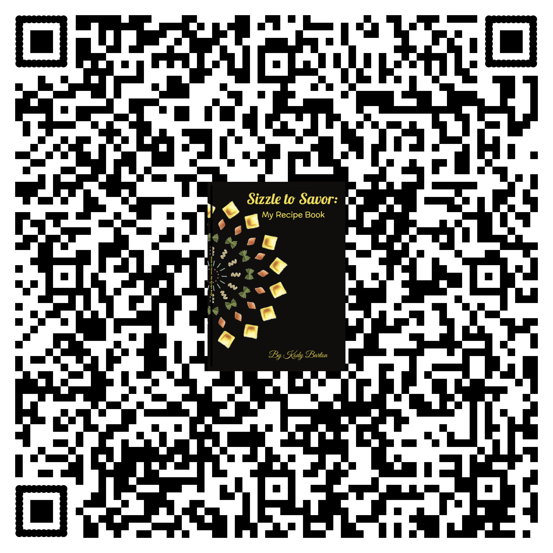 Sizzle to Savor recipe book QR code