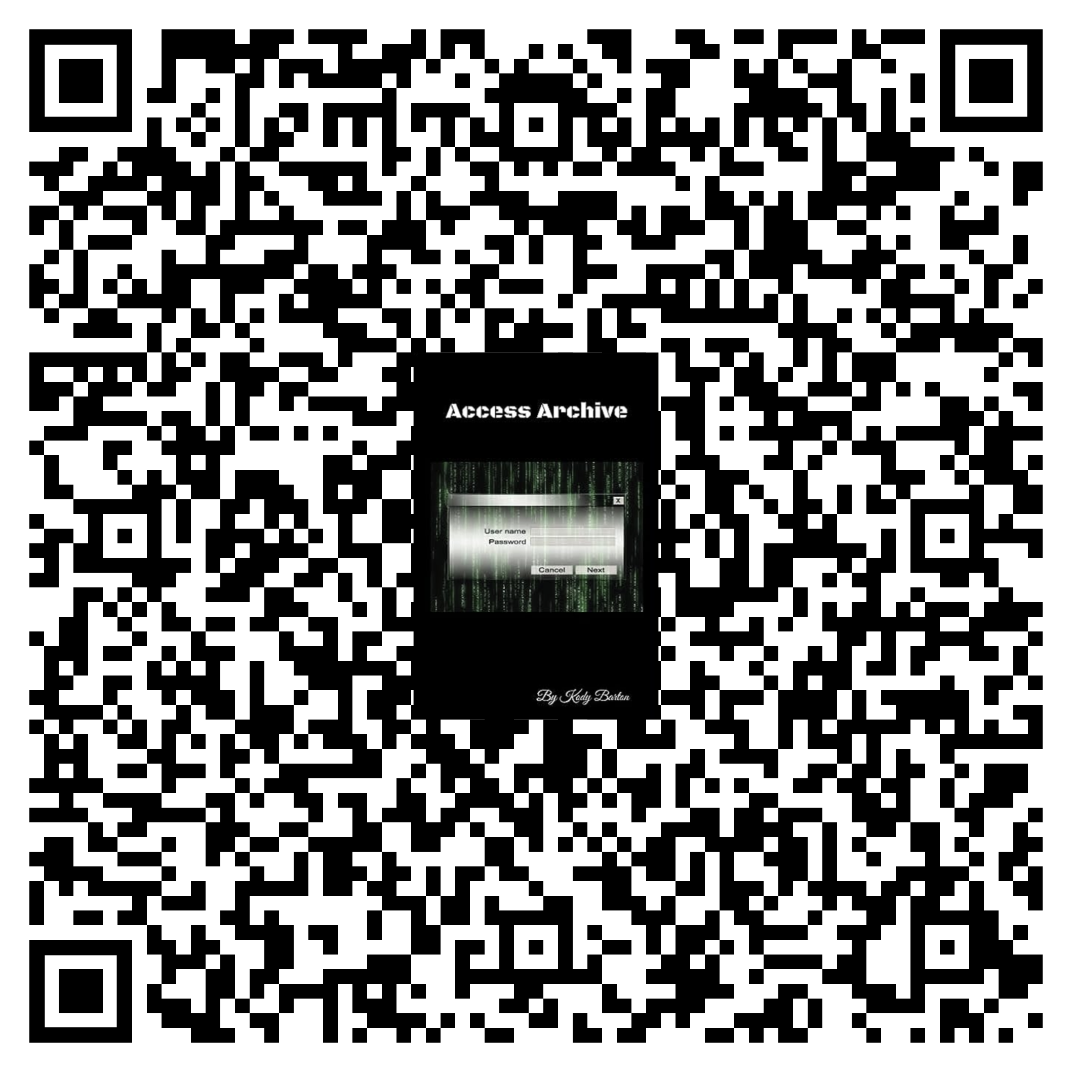 Access Archive password book QR code